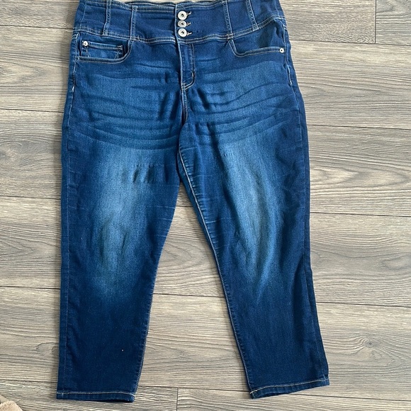 NOBO Blue Ankle Cropped Jeans with Tapered Fit - Picture 1 of 4
